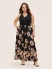 Floral Tie Knot Patchwork Frill Trim Jumpsuit sold by Bloomchic