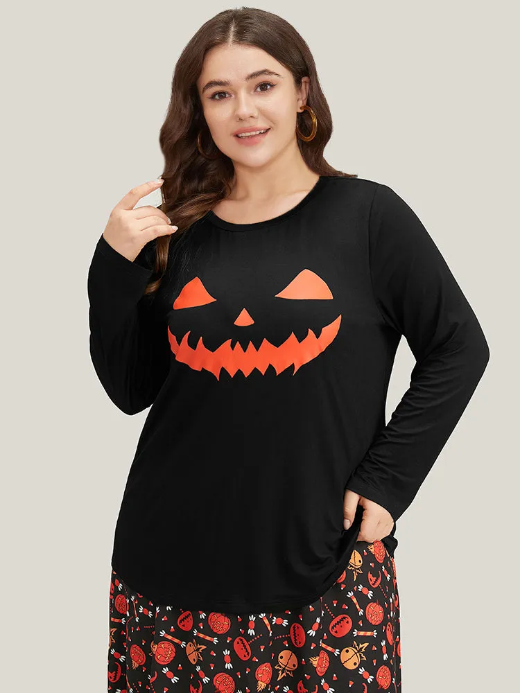 Halloween Pumpkin Print T-shirt sold by Bloomchic product image thumbnail 2