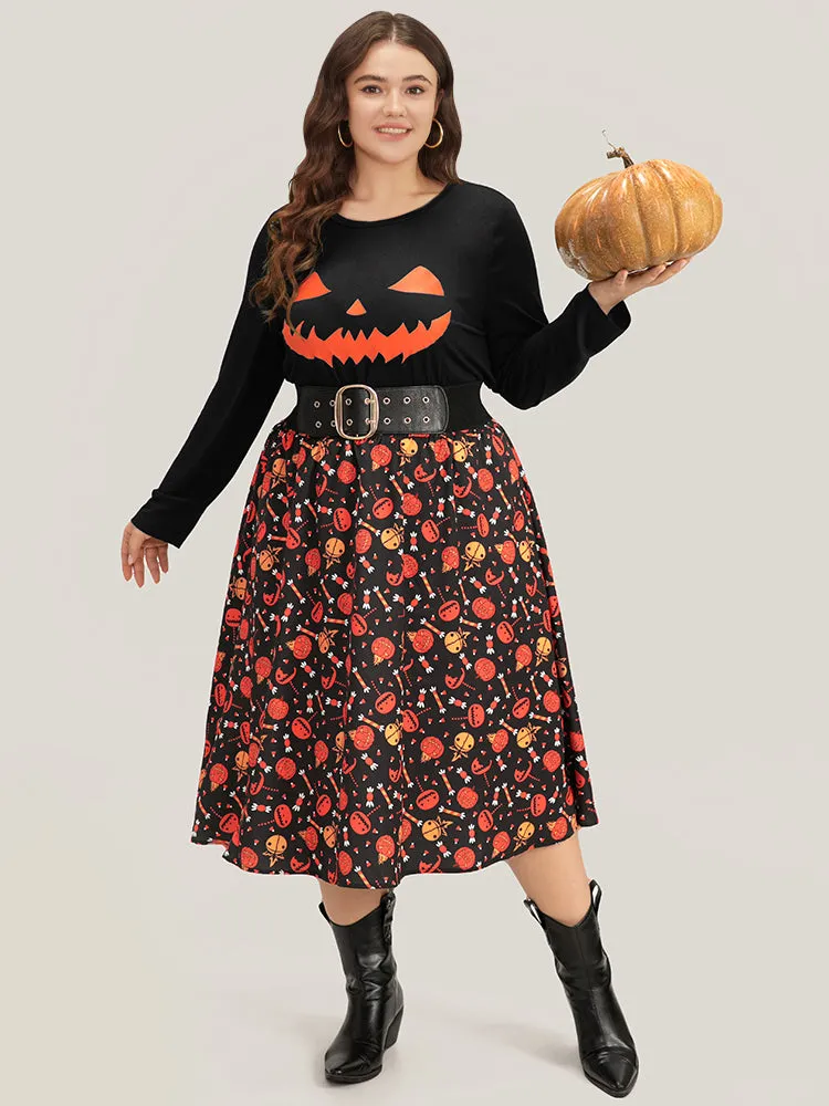 Halloween Pumpkin Print T-shirt sold by Bloomchic product image thumbnail 4