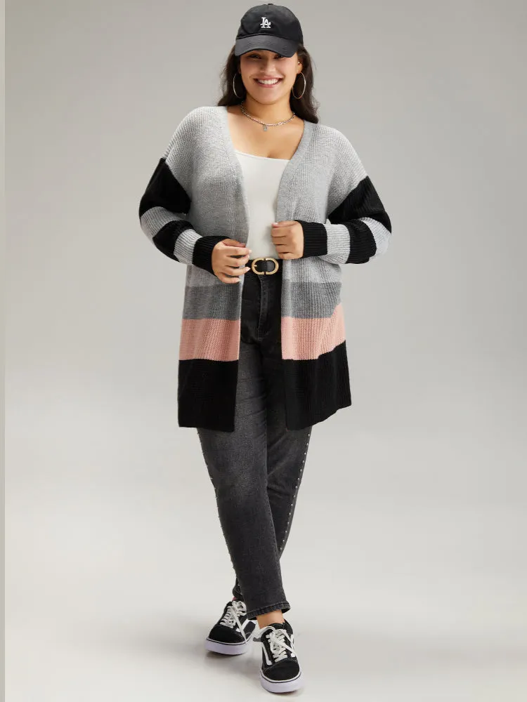 Contrast Colorblock Open Front Cardigan sold by Bloomchic product image thumbnail 5