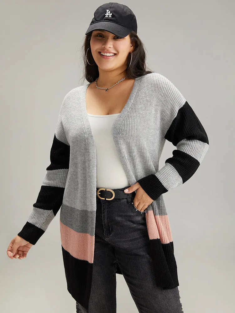 Contrast Colorblock Open Front Cardigan sold by Bloomchic product image thumbnail 3