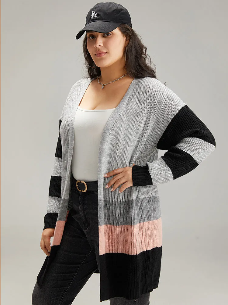 Contrast Colorblock Open Front Cardigan sold by Bloomchic product image thumbnail 4