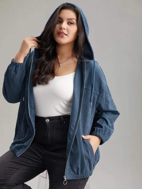 Halloween Corduroy Zipper Fly Hooded Jacket sold by Bloomchic