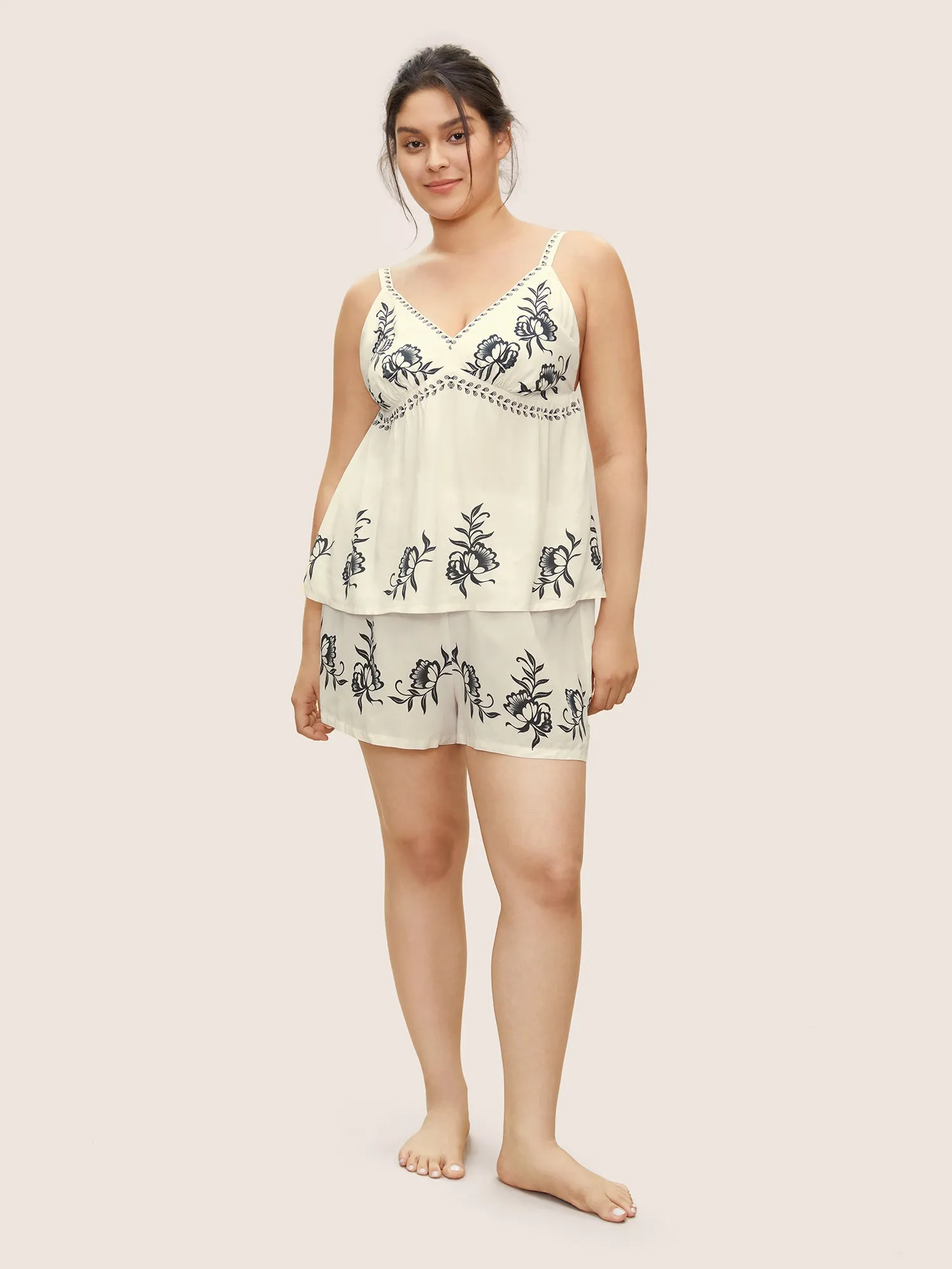 Boho Print Contrast Elastic Waist Sleep Bottoms sold by Bloomchic product image thumbnail 2