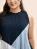 Colorblock Contrast Frill Trim Gathered Tank Top sold by Bloomchic