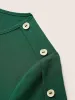 Plain Textured Boat Neck Button Detail Knee Dress sold by Bloomchic