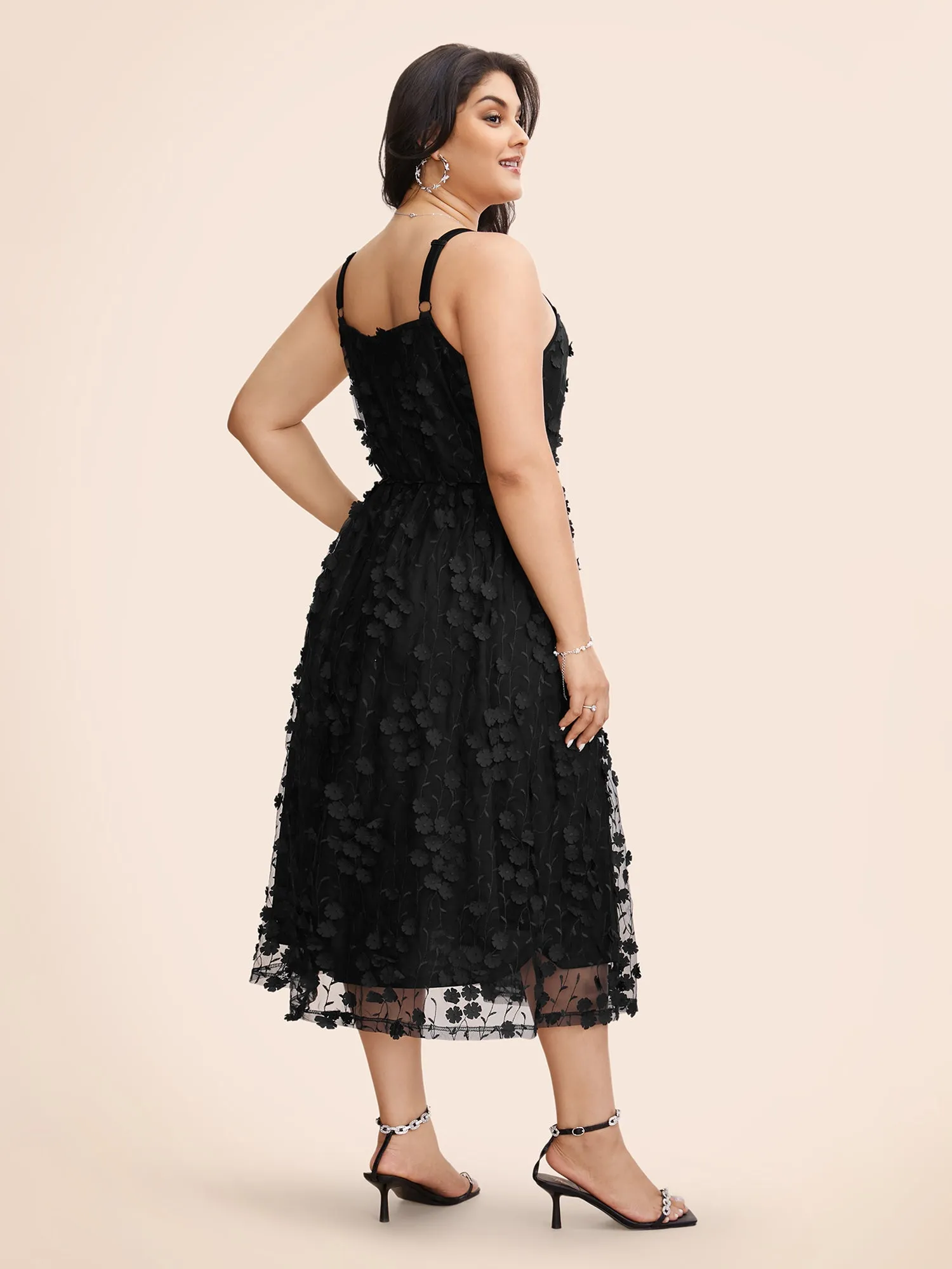 Texture Floral See Through Cami Dress sold by Bloomchic product image thumbnail 4