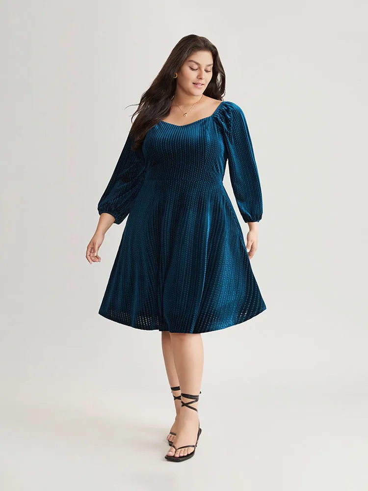 Velvet Plisse Pocket Square Neck Dress sold by Bloomchic product image thumbnail 2