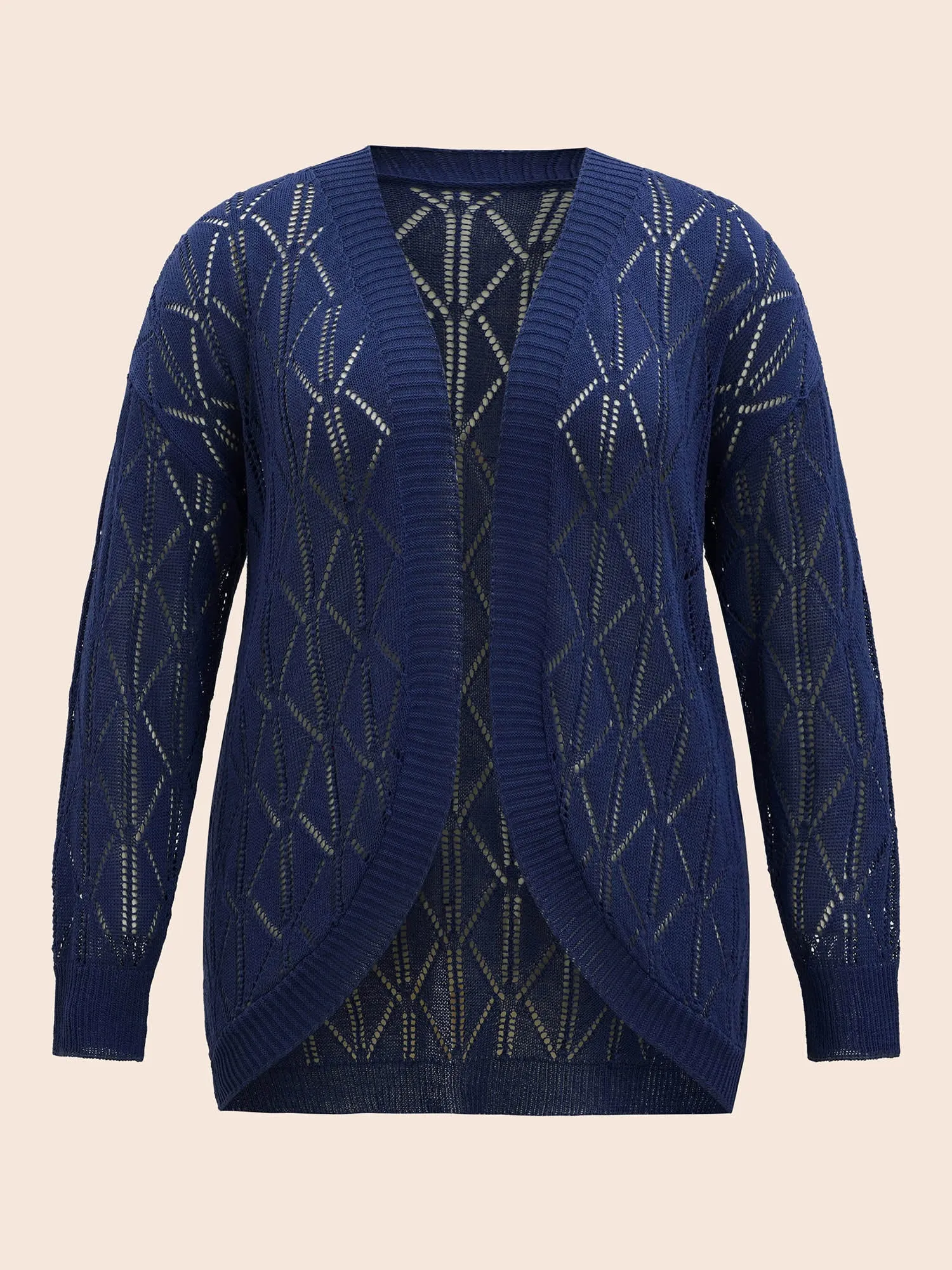 Kimono Collar Texture Cut Out Cardigan sold by Bloomchic product image thumbnail 5