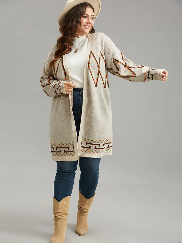 Boho Geometric Print Open Front Cardigan sold by Bloomchic product image thumbnail 5