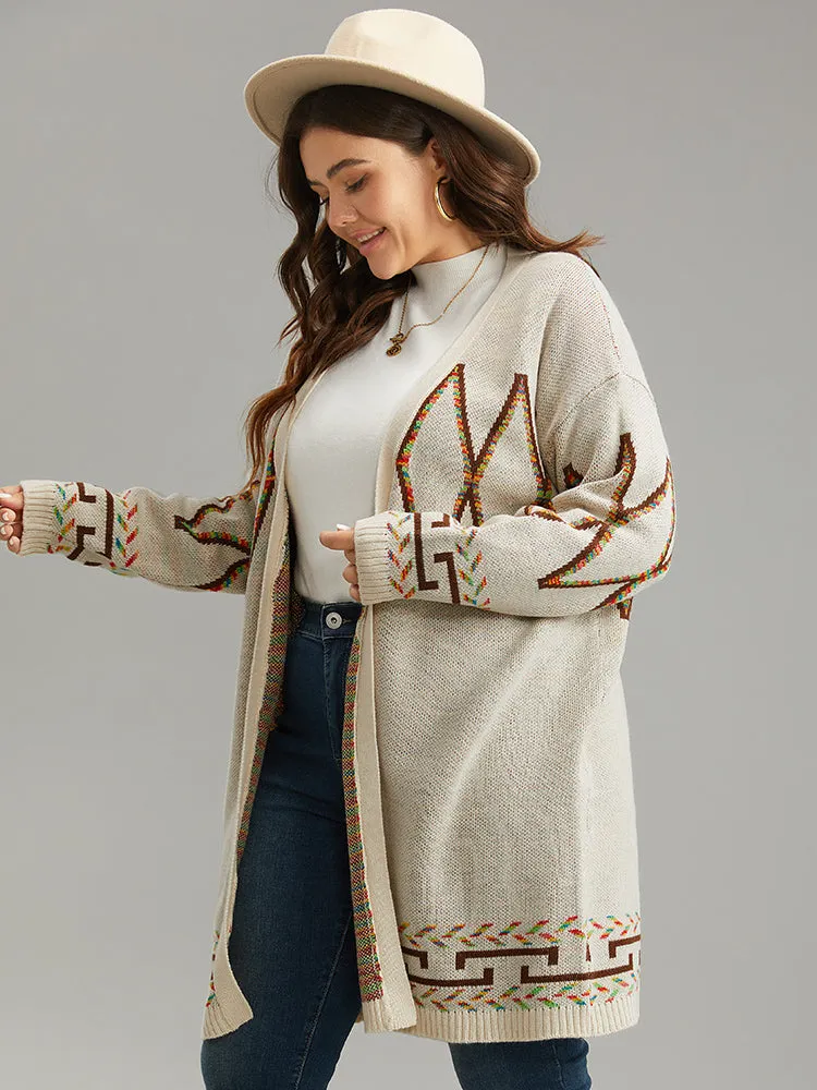 Boho Geometric Print Open Front Cardigan sold by Bloomchic product image thumbnail 4