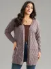 Heather Eyelet Open Front Plisse Cardigan sold by Bloomchic