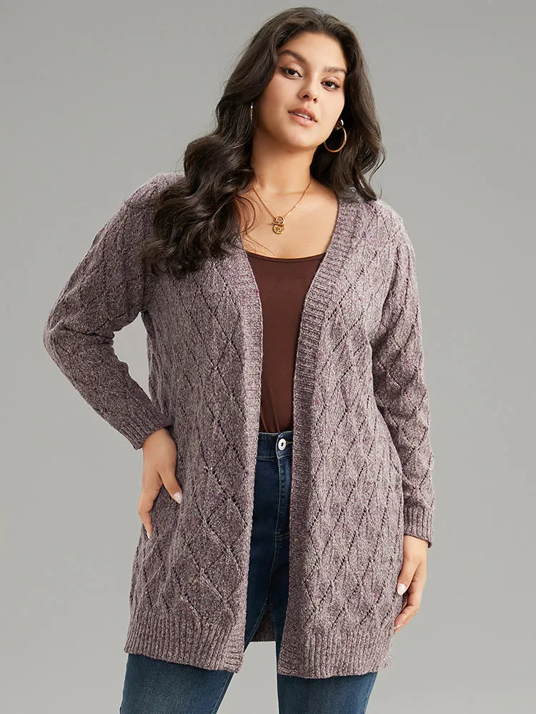 Heather Eyelet Open Front Plisse Cardigan sold by Bloomchic
