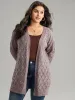 Heather Eyelet Open Front Plisse Cardigan sold by Bloomchic