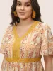 Boho Print Lace Trim Gathered Blouse sold by Bloomchic