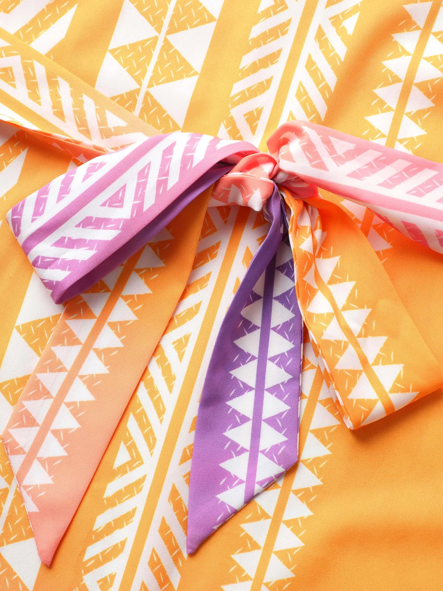 Ombre Contrast Geometric Belted Maxi Dress sold by Bloomchic product image thumbnail 5