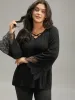 Guipure Lace Crisscross Flutter Sleeve T-shirt sold by Bloomchic