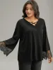 Guipure Lace Crisscross Flutter Sleeve T-shirt sold by Bloomchic
