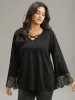 Guipure Lace Crisscross Flutter Sleeve T-shirt sold by Bloomchic