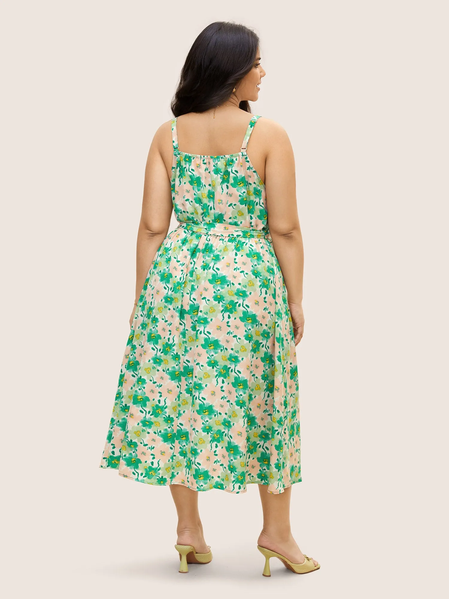 Floral Surplice Neck Belted Midi Dress sold by Bloomchic product image thumbnail 4