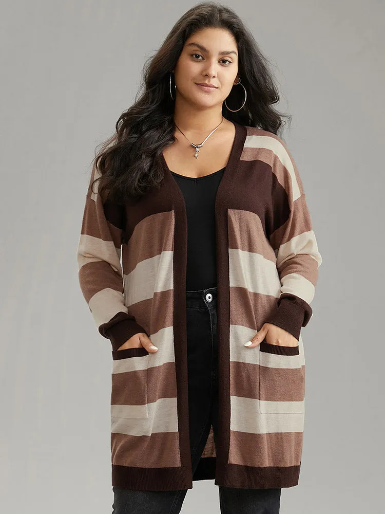 Supersoft Essentials Colorblock Contrast Pocket Cardigan sold by Bloomchic