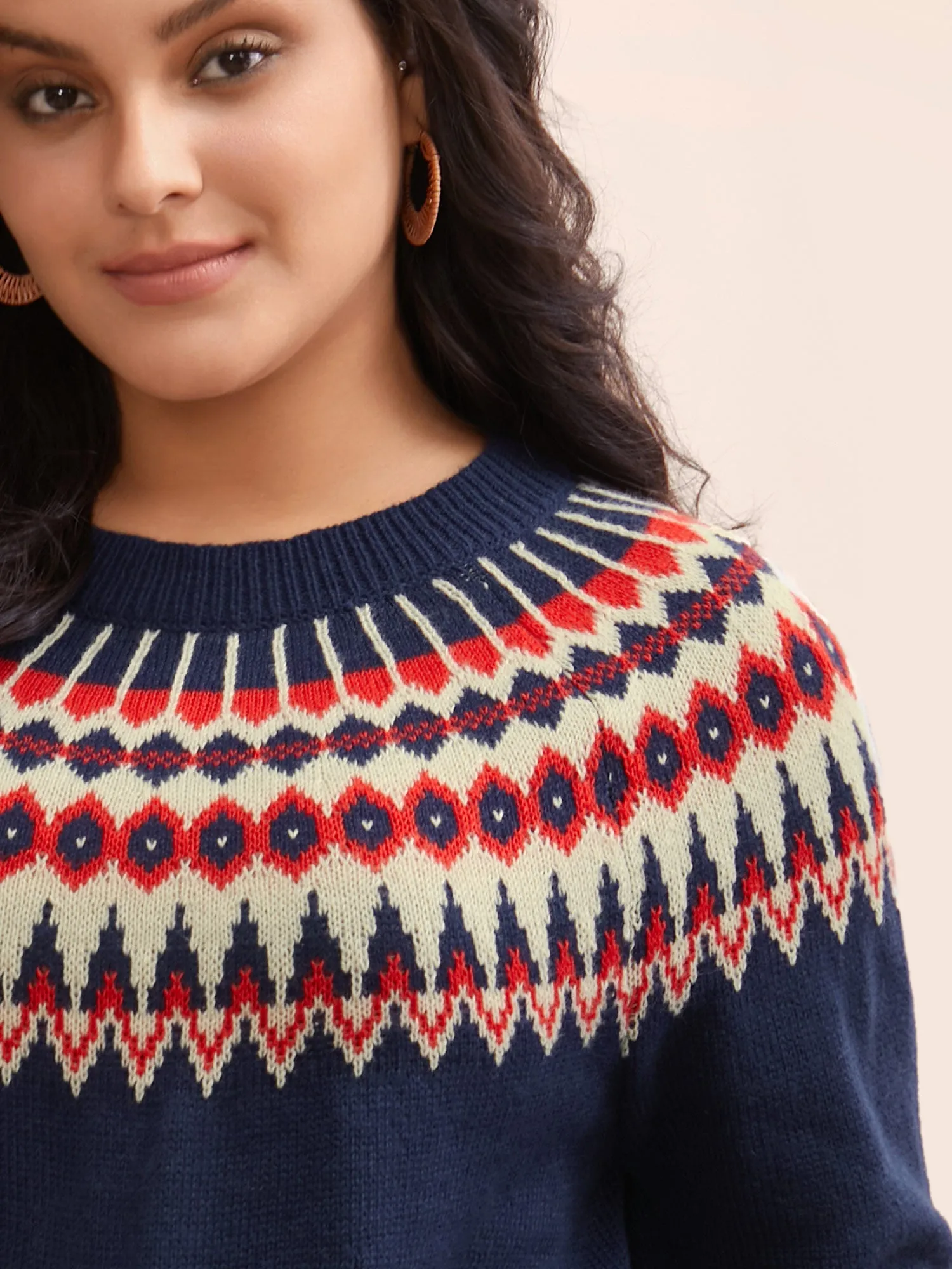 Fair Isle Pull Over Crew Neck Pullover sold by Bloomchic product image thumbnail 4