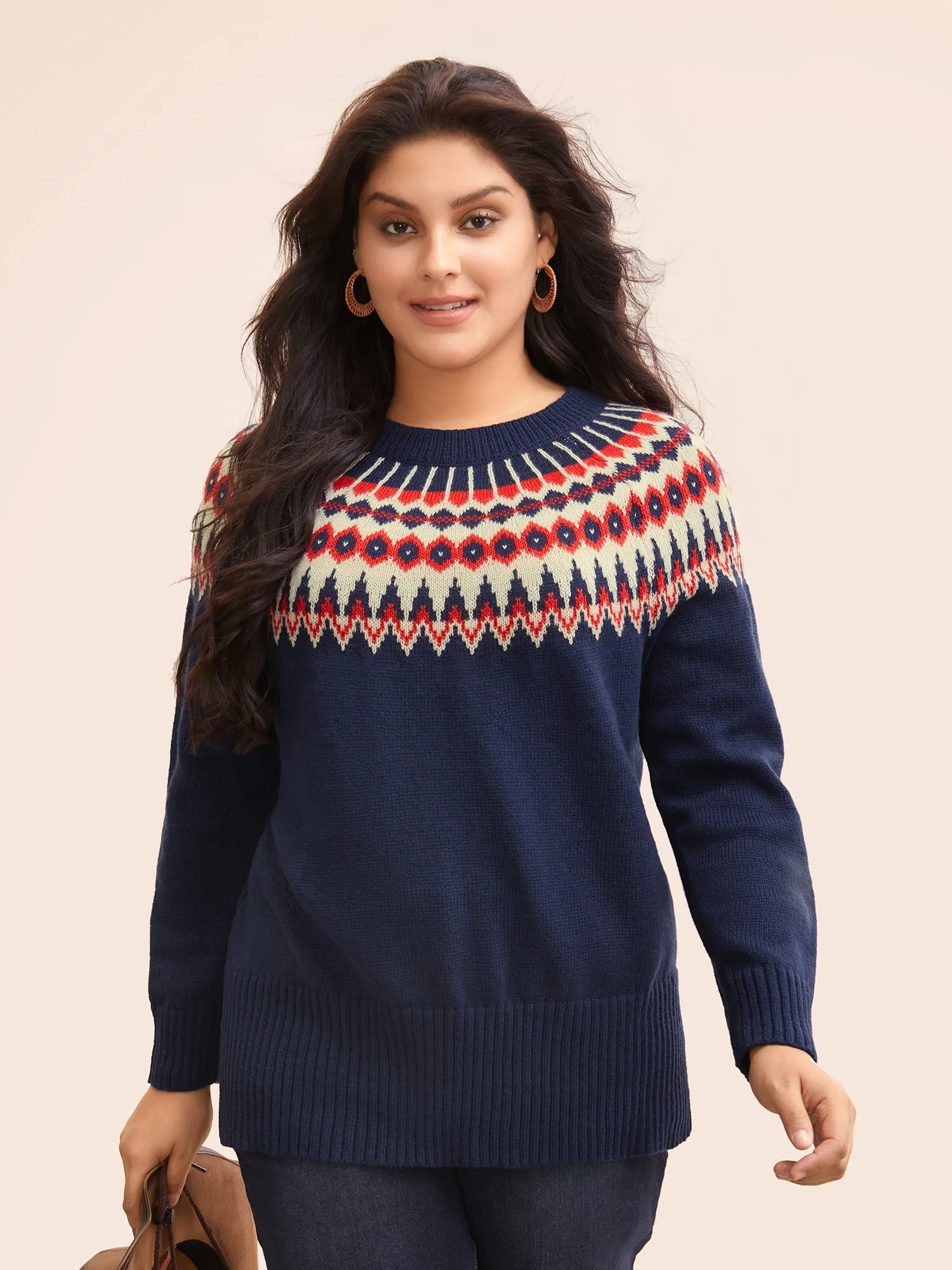 Fair Isle Pull Over Crew Neck Pullover sold by Bloomchic