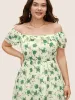 Square Neck Floral Texture Ruffle Trim Dress sold by Bloomchic