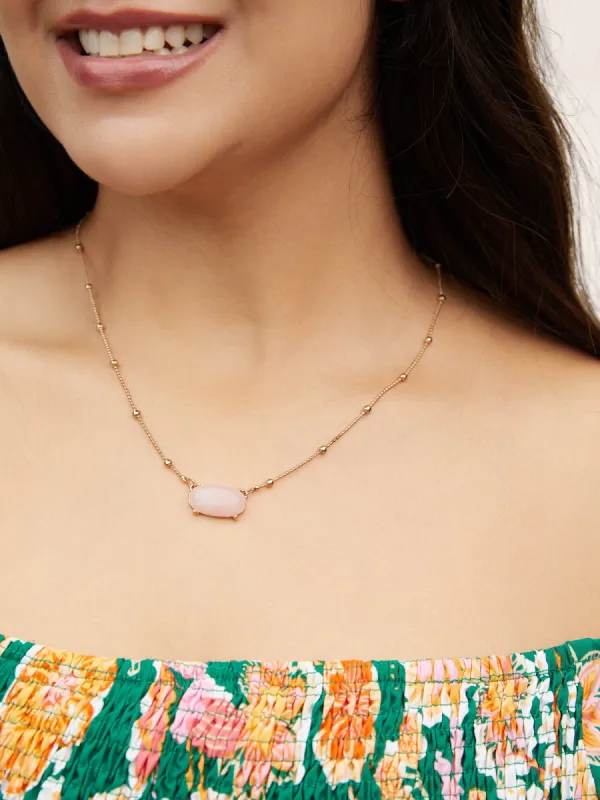 Natural Stone Rectangle Shaped Simple Necklace sold by Bloomchic