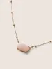 Natural Stone Rectangle Shaped Simple Necklace sold by Bloomchic