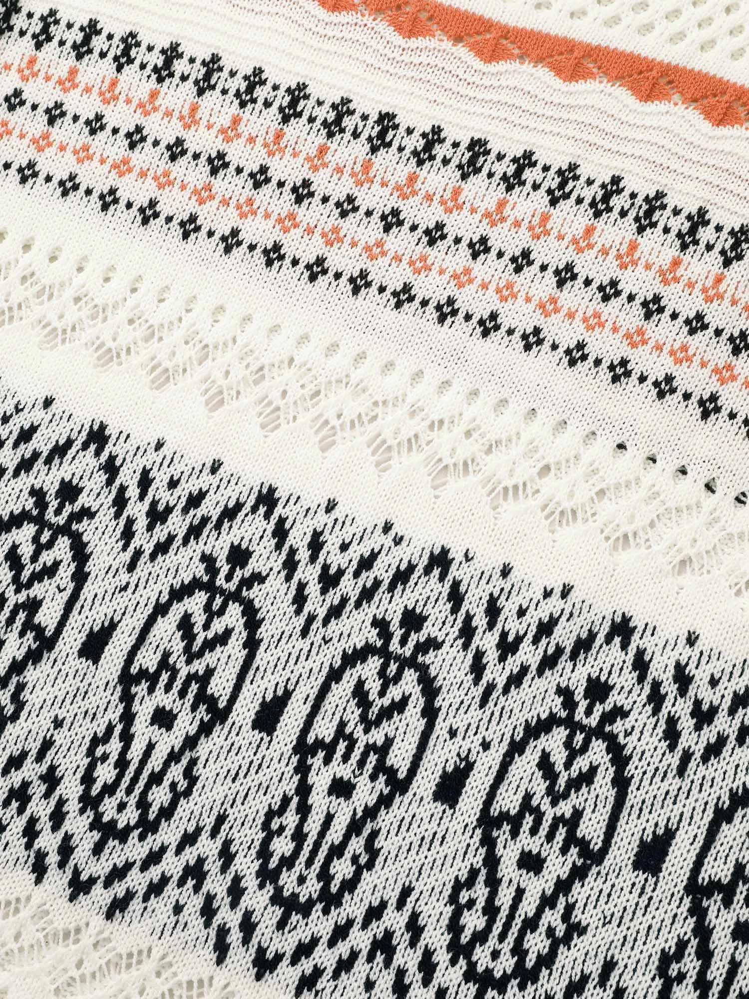 Jacquard Hollow Out Drop Shoulder Pullover sold by Bloomchic product image thumbnail 5