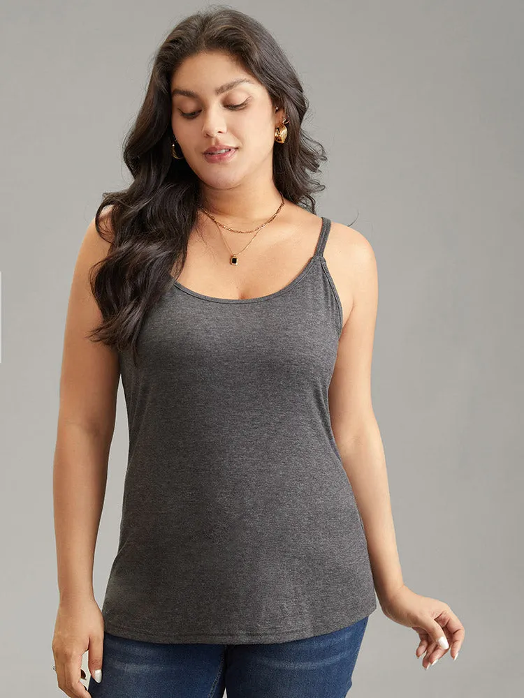 Solid Heather Adjustable Straps Cami sold by Bloomchic