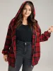 Plaid Zipper Hooded Jacket sold by Bloomchic