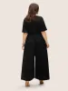 V Neck Lace Panel Frill Trim Jumpsuit sold by Bloomchic