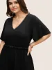 V Neck Lace Panel Frill Trim Jumpsuit sold by Bloomchic
