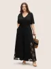 V Neck Lace Panel Frill Trim Jumpsuit sold by Bloomchic