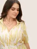 Shirt Collar Striped Wrap Pleated Blouse sold by Bloomchic