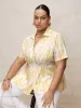 Shirt Collar Striped Wrap Pleated Blouse sold by Bloomchic
