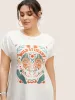Cotton Body Positive Slogan Print Dolman Sleeve T-shirt sold by Bloomchic
