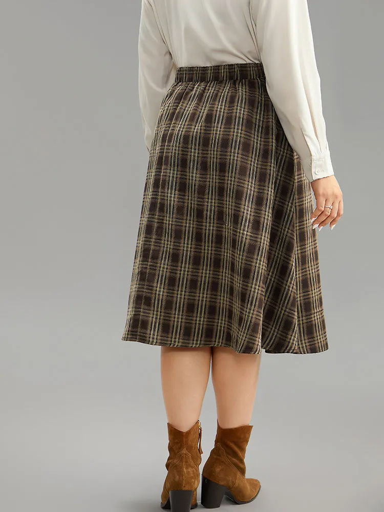 Plaid Print Pocket Elastic Waist Skirt sold by Bloomchic product image thumbnail 2
