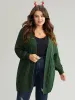 Cable Knit Plain Open Front Cardigan sold by Bloomchic