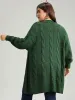 Cable Knit Plain Open Front Cardigan sold by Bloomchic