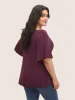 Supersoft Essentials Cowl Neck Ruffle Sleeve T-shirt sold by Bloomchic