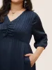 Textured Chiffon Mesh Patchwork Ruched Dress sold by Bloomchic
