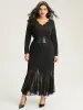 Halloween Solid Scalloped Trim  Knit T-shirt sold by Bloomchic