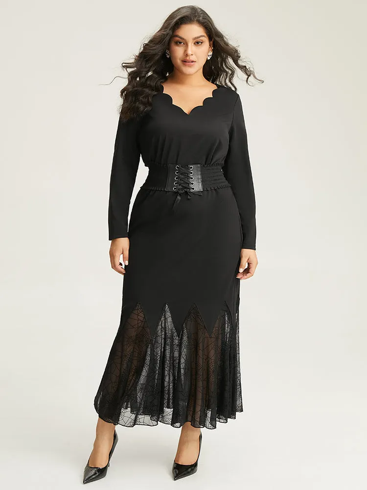 Halloween Solid Scalloped Trim Knit T-shirt sold by Bloomchic product image thumbnail 3