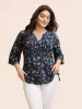 Ditsy Floral Pleated Flutter Sleeve Blouse sold by Bloomchic