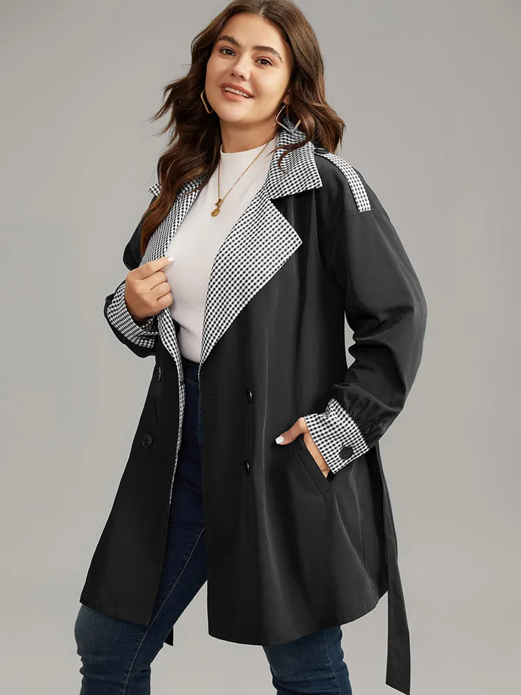 Gingham Patchwork Belted Pocket Coat sold by Bloomchic product image thumbnail 4