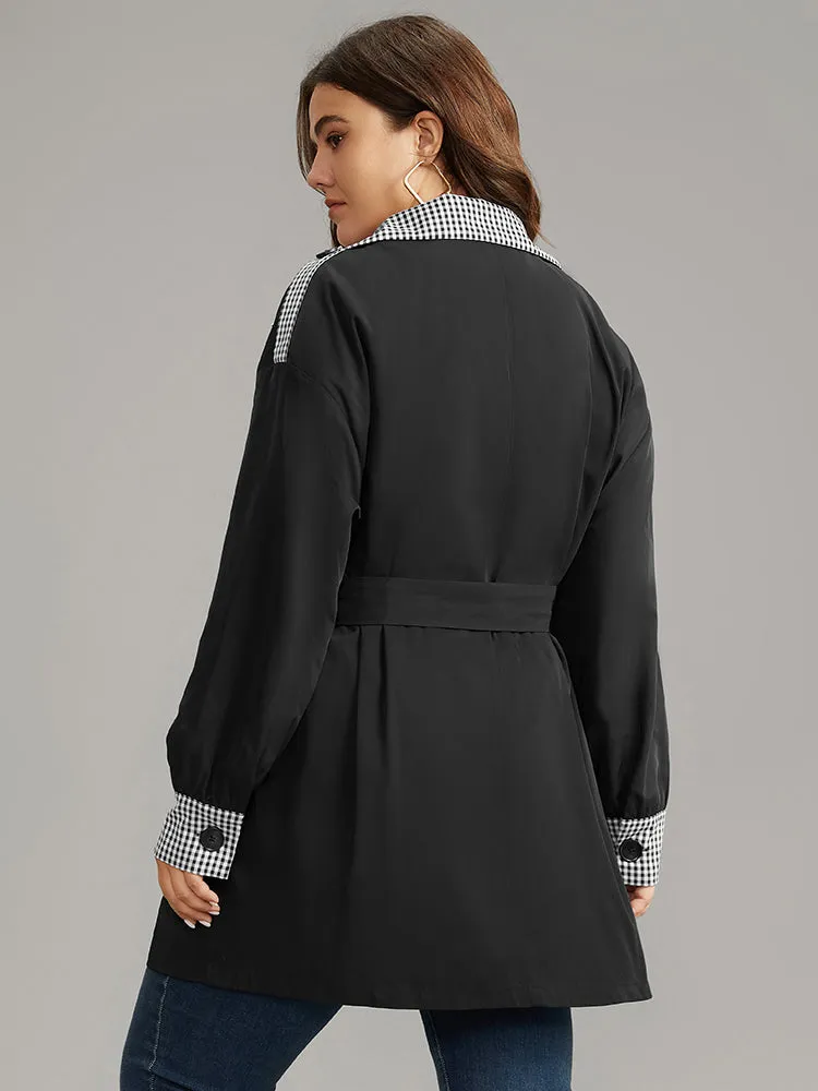 Gingham Patchwork Belted Pocket Coat sold by Bloomchic product image thumbnail 5