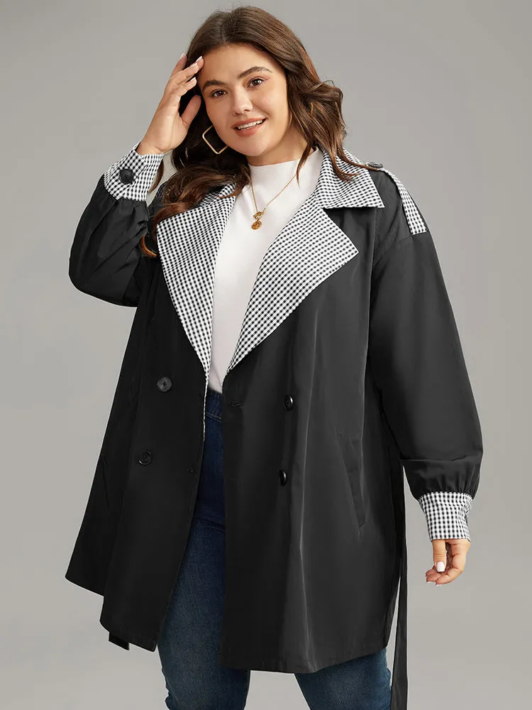 Gingham Patchwork Belted Pocket Coat sold by Bloomchic product image thumbnail 2